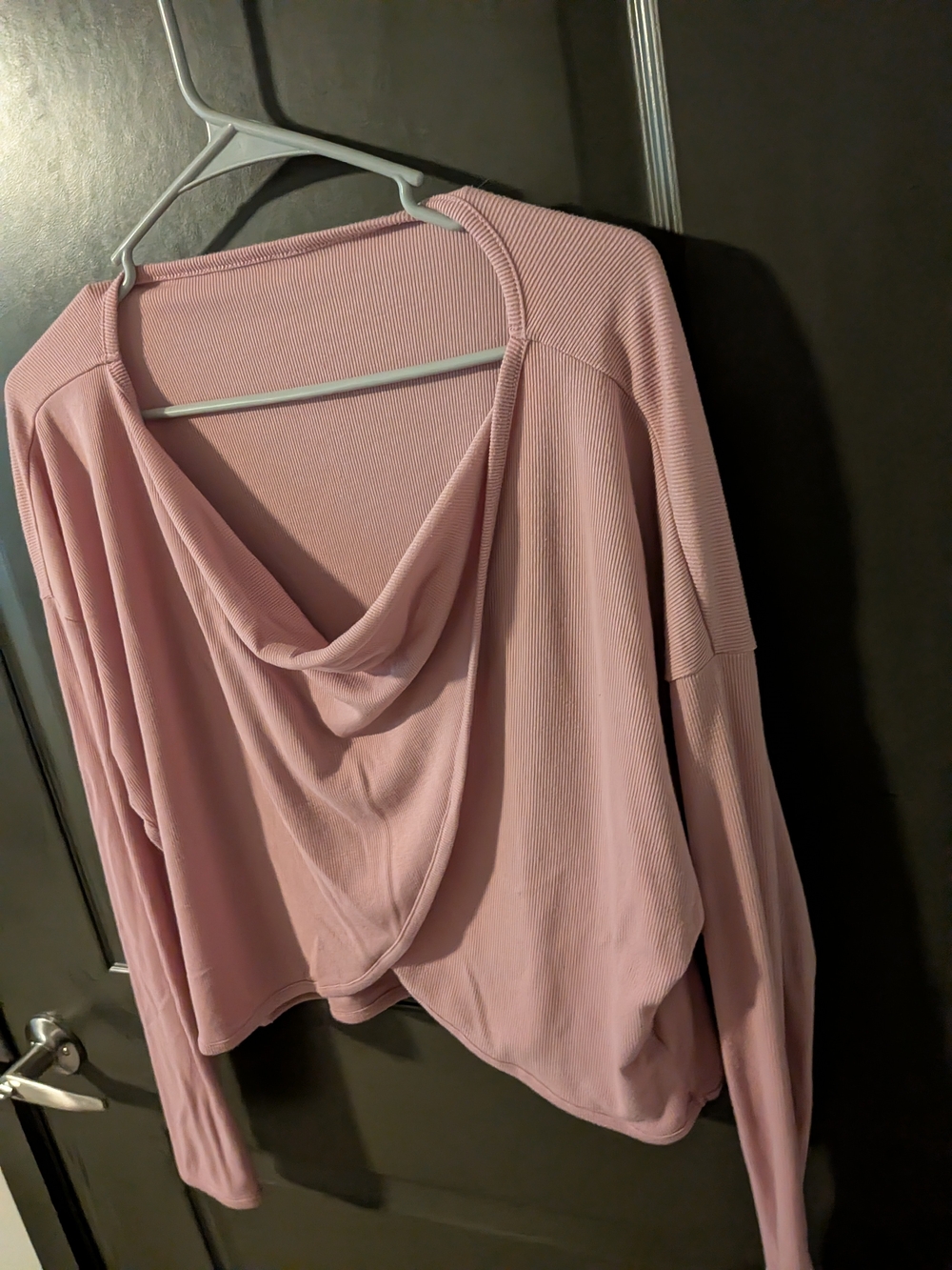 Light Mauve Draped Long Sleeve Top